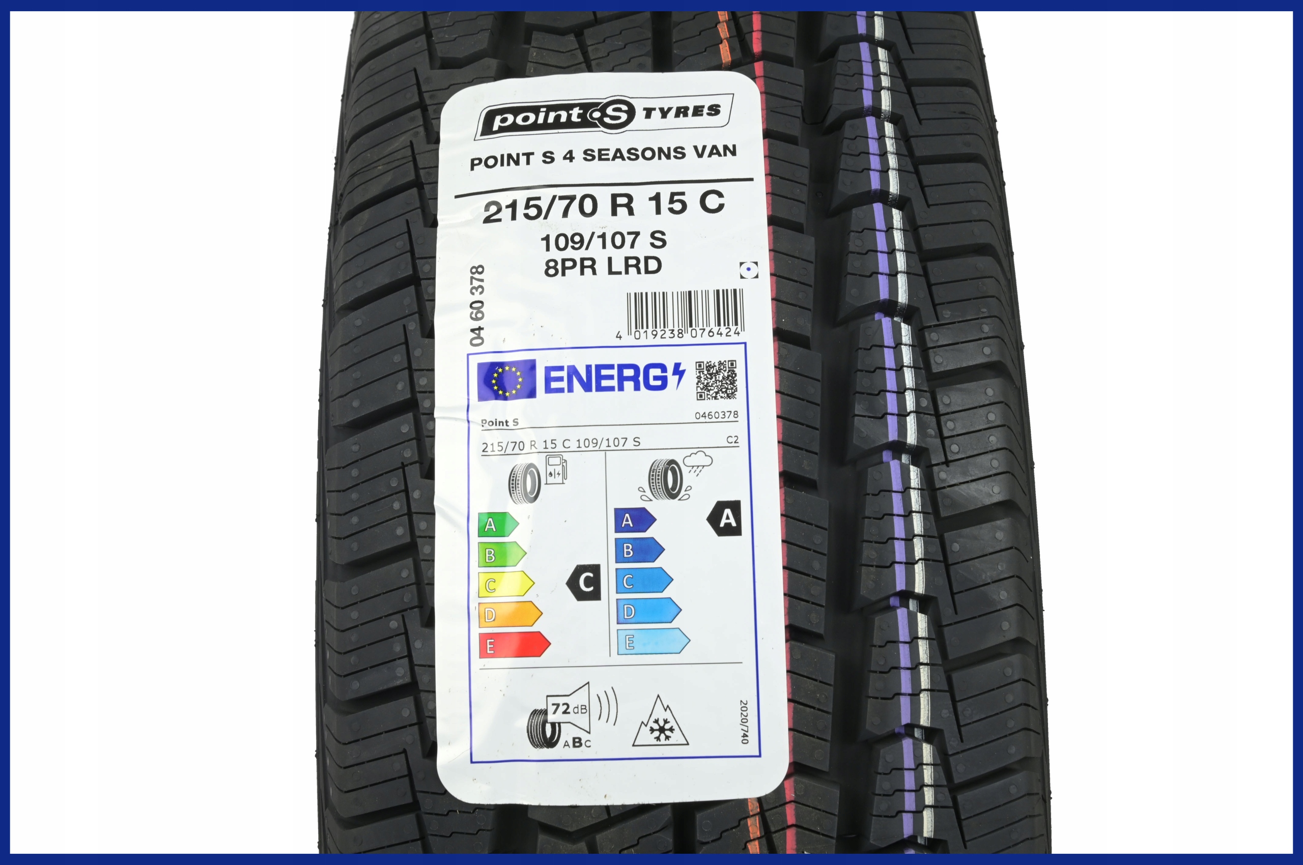 Шина POINT S 215/70R15C 109/107S 4 SEASONS VAN 8PR